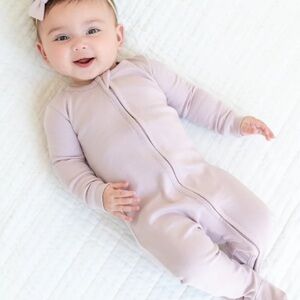 Colored Organics Wisteria Peyton Zipper Sleeper Footed Onesie Pajama